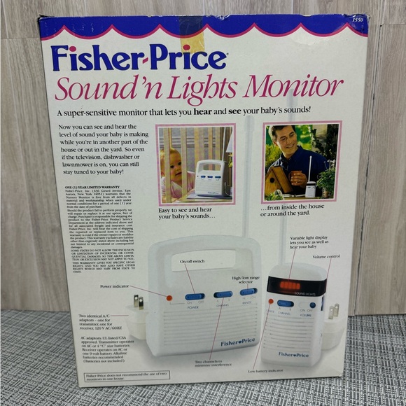 Vintage Fisher-Price Sound 'N Lights Baby Monitor 1993 WORKS GREAT! - Picture 5 of 11